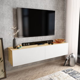 Hanah Home Mueble de TV Escandinavo Blanco y Zafiro